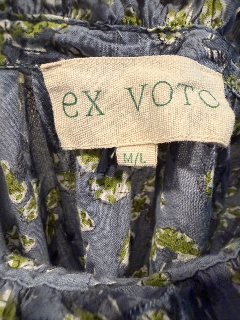 Ex Voto Vintage Iris Sundress in Blue Floral M/L - Picture 7 of 12